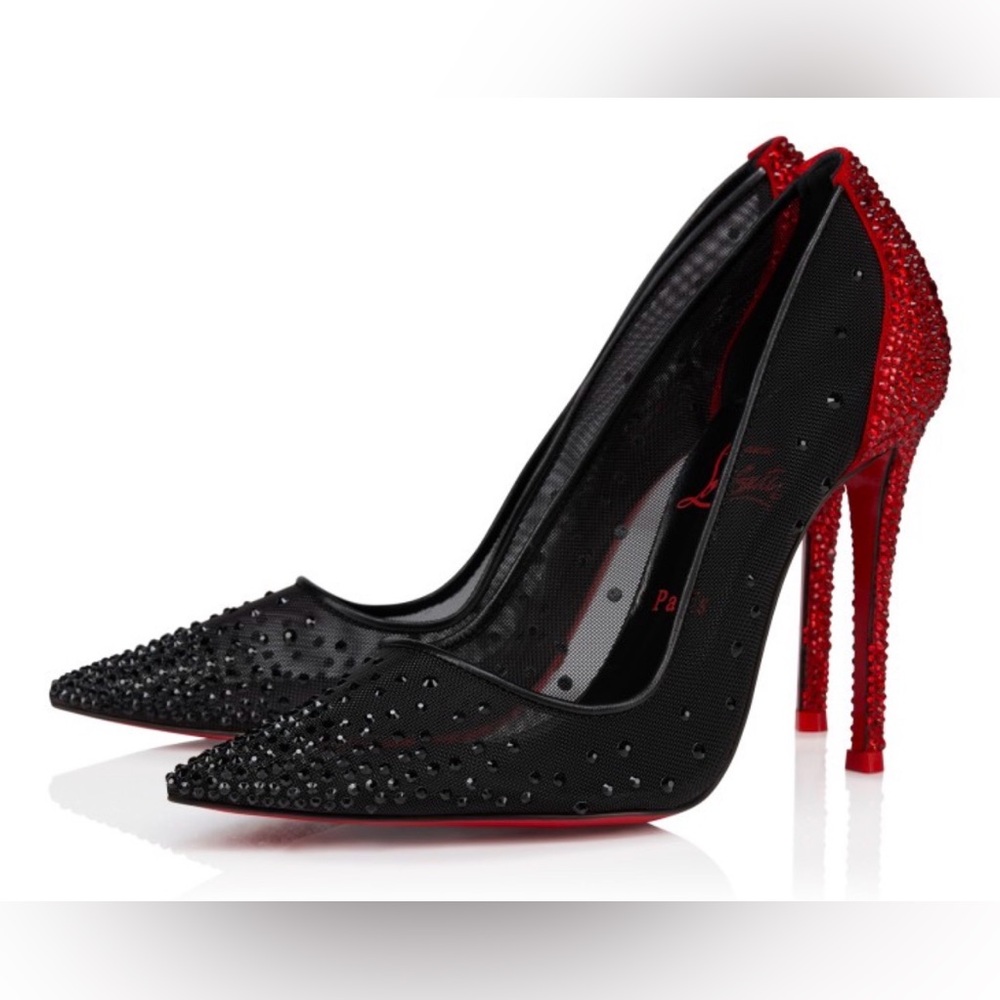 Christian Louboutin Degrastrass Swarovski Black  Crystal-Embellished pumps